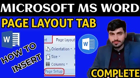 Microsoft MS word | page layout tab |how insert orientation| size |and| columns| in MS word