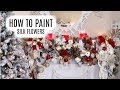 HOW TO PAINT SILK FLOWERS🎄DIY CHRISTMAS DECOR