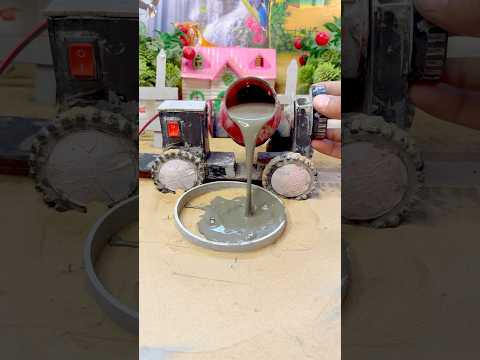 DIY mini handpump cement stand making science project #project #handpump #minitractor #ytshorts