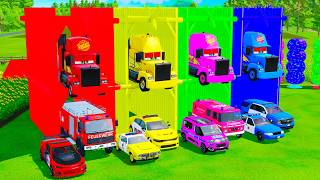 ALL POLICE CARS, EMERGENCY VEHICLES, RESCUE TRUCK TRANSPORTING WITH TRUCK TO GARAGE  FS22 #135 screenshot 2