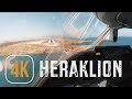 Approach and landing in WINDY and GUSTY Heraklion, Crete in 4K