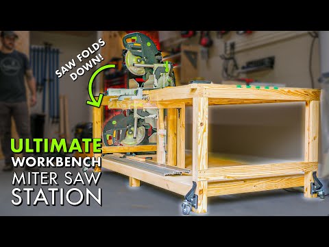 garage workbench miter saw station outfeed table combo build part 1