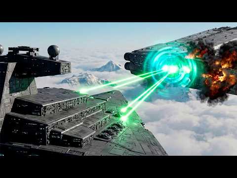 Fleet Relentless vs 3 Goliaths Star Wars Empire at War Remake AR REDUX