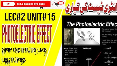 NMDCAT Physics | LEC_2 Photoelectric Effect Unit#15 Modern Physics |Grip Institute Prof.Hafiz Sadeeq