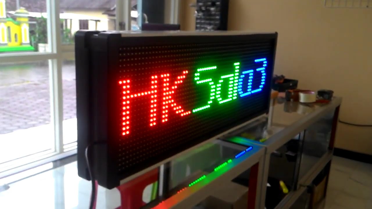 Running Text Rgb Dua Sisi 40x100cm Wifi Outdoor