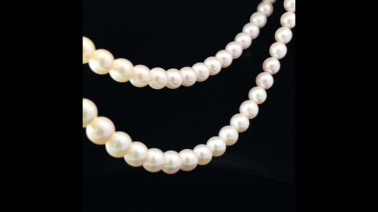 タサキ 田崎真珠 アコヤ真珠 ネックレス SV TASAKI ロング 連 2way 2連 