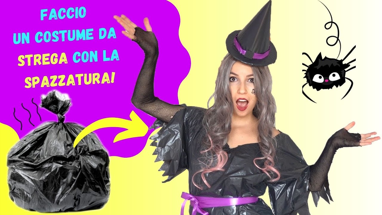FACCIO UN VESTITO DA STREGA CON LA SPAZZATURA! *costume di Halloween fai da  te* - YouTube