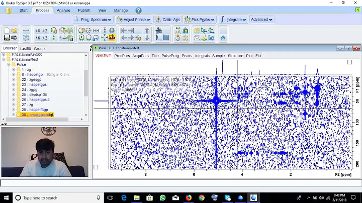 2D Hetero nuclear NMR data processing HSQC and HMBC