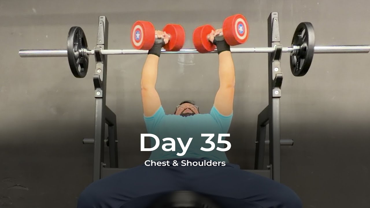 Day 35 Upper Body Workout 🔥 | Chest & Shoulders | UAE Fitness Journey