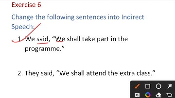 Exercise 6 Direct and Indirect Speech from English excellent grammar class 10th up board