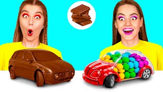 Real Food vs Chocolate Food Challenge | Funny Challenges by Fun Fun