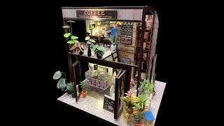 DIY Miniature Dollhouse Kit Coffee House
