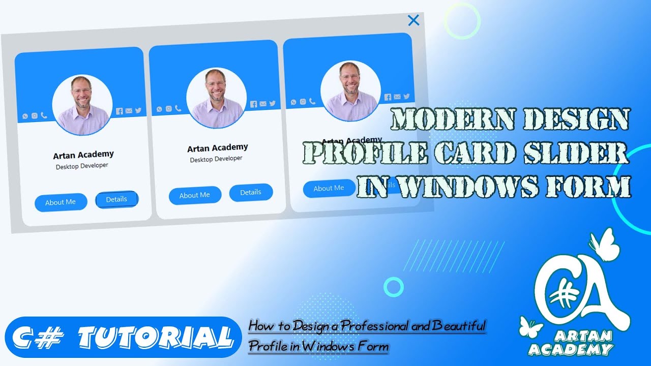 C# Profile Modern Design in Windows Form - YouTube
