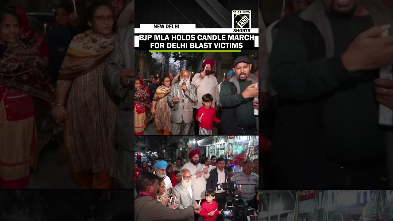BJP MLA Tarvinder Singh Marwah Leads Candle March Honoring Delhi Car Blast Victims