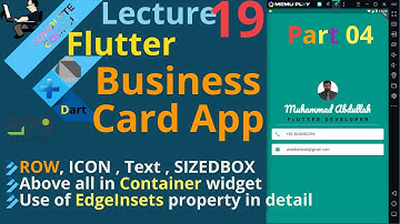 Flutter in Hindi || Row Widget with ICON and Text widgets || Part 04 || Lec # 19
