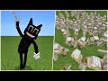 CARTOON CAT vs. 500+ IRON GOLEMS in Minecraft PE | Trevor Henderson's Creatures MCPE/MCBE Addon