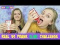 Real vs prank slime challenge  jacy and kacy