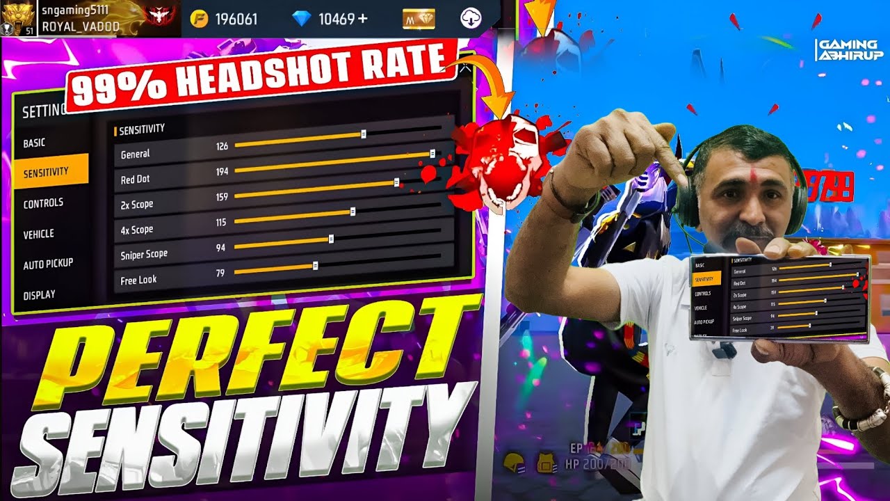 Ff Sensitive 2025 NEW BEST SENSITIVITY FOR HEADSHOT | GARENA FREE FIRE SECRET 200 ...