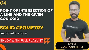 Conicoids I Point of intersection of a line and the given Conicoids I Kamaldeep Nijjar