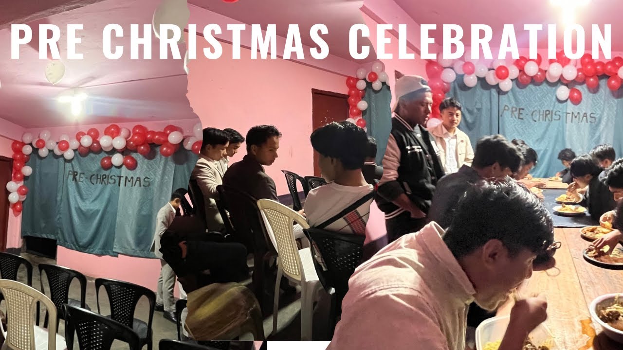 Предрождественское празднование в хостеле Revamp возле колледжа Святого Иосифа в Джахаме, Кохима,...