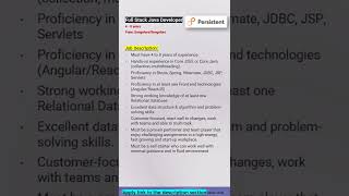 Persistent | Java | Developer | Full Stack #shorts #ytshorts