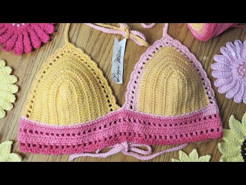Crochet Inspired Halter Bikini Top Part 1 | Size Small