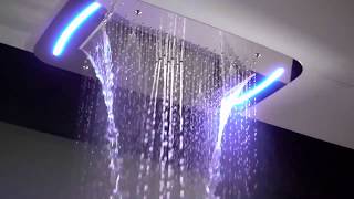 Thumbnail Homelava shower system, 28 "x 17" (710x430mm) LED thermostatic ceiling shower set, 5 functions