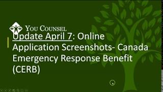 UPDATE April 7: Online Application Screenshots - Canada Emergency Response Benefit (CERB)