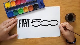 How to draw the FIAT 500 logo 2024 - Come disegnare il logo di FIAT 500