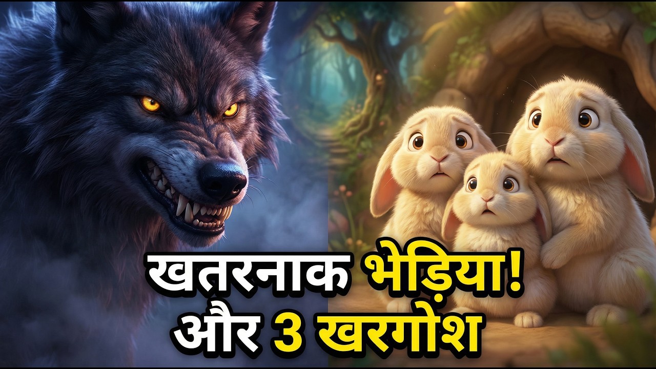 Big Bad Wolf and three Rabbits | Tales in Hindi | बच्चों की नयी हिंदी कहानियाँ