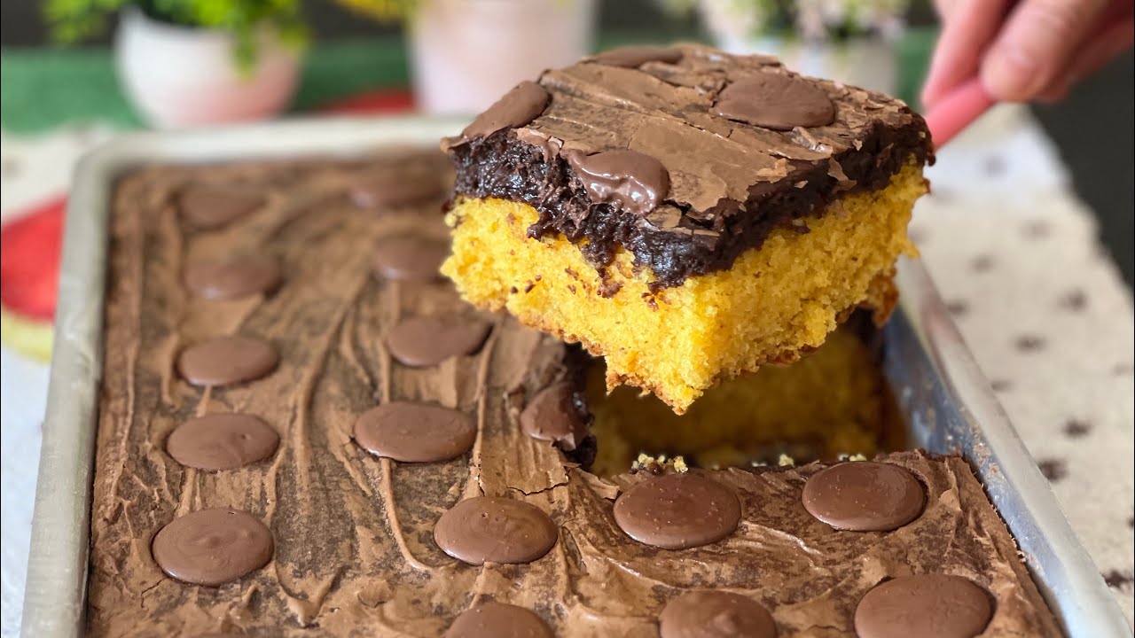 BOLO DE CENOURA COM BROWNIE - FOFINHO E DELICIOSO