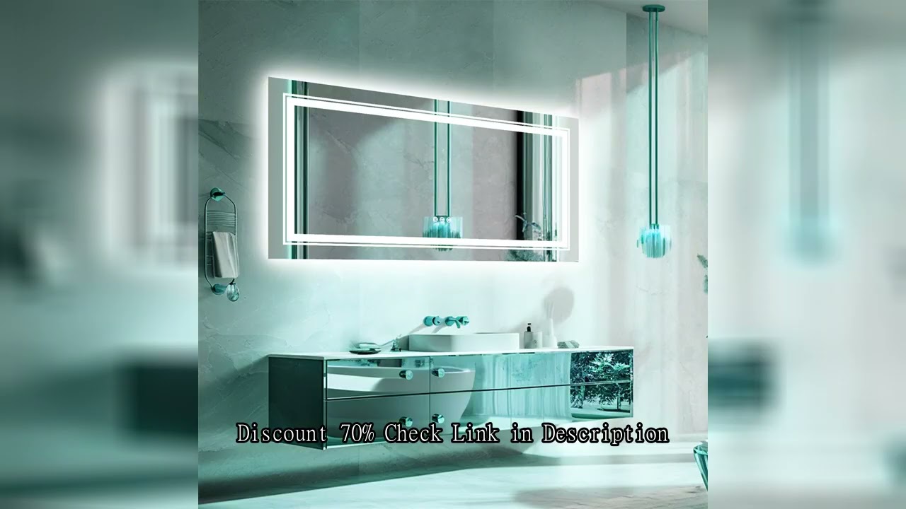 LUVODI Large Illuminate Full Length Dressing Mirror Bathroom Double Sink Mirror Salon Mirror with 3