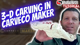 CNC 3D Carving In Carveco Maker In 18 Minutes