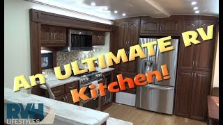 Ultimate RV Kitchen Private Tour a 48 foot Custom Travel Trailer