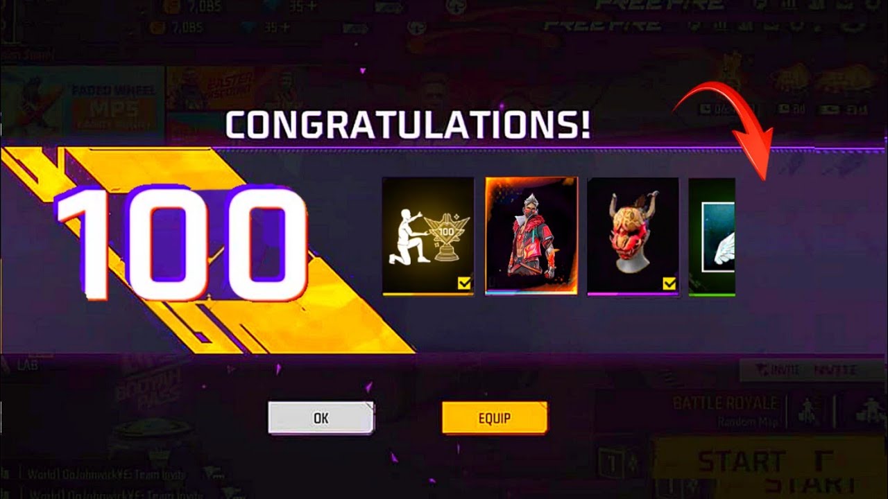 ACCOUNT LV. 100 ☠️😱 GOT RARE ITEMS 💥 FREE FIRE