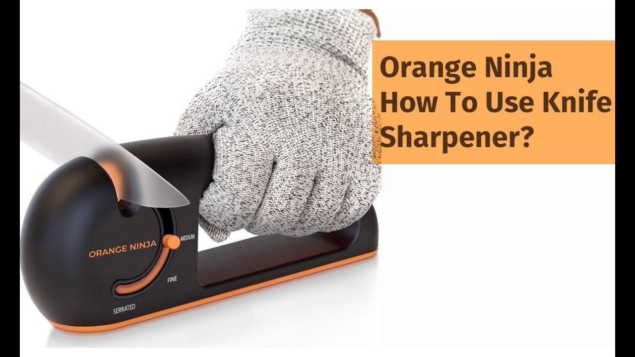 Orange Ninja Knife Sharpener 5 Adjustable Sharpening Angles Premium Quality