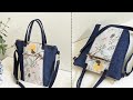 DIY Adorable Floral and Denim Bag With Zipper | Old Jeans Idea | Bag Tutorial | Upcycled Craft