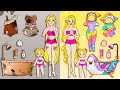 DIY Paper Doll | Rich Barbie Vs Broke Barbie Magical Bathtub Extreme Makeover | Dolls Beauty