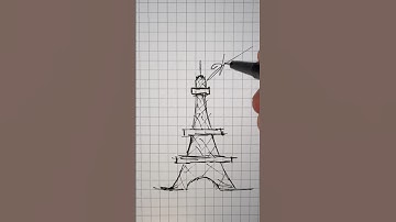 Eiffel Tower easy sketch!✍️#short #sketch