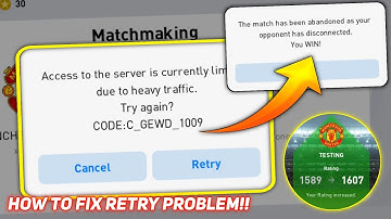 HOW TO FIX RETRY ISSUE IN PES MOBILE | HOW TO GET ONLINE OPPONENTS EASILY IN PES2021 MOBILE