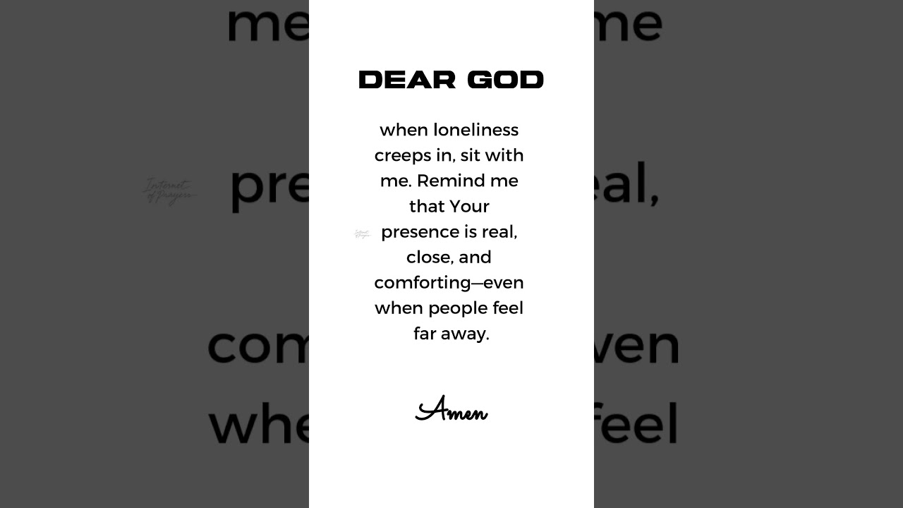 Prayer for Comfort in Loneliness 