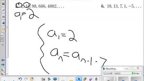 Recursive Sequences and Iteration  - 7.5 day 2 Algebra 2