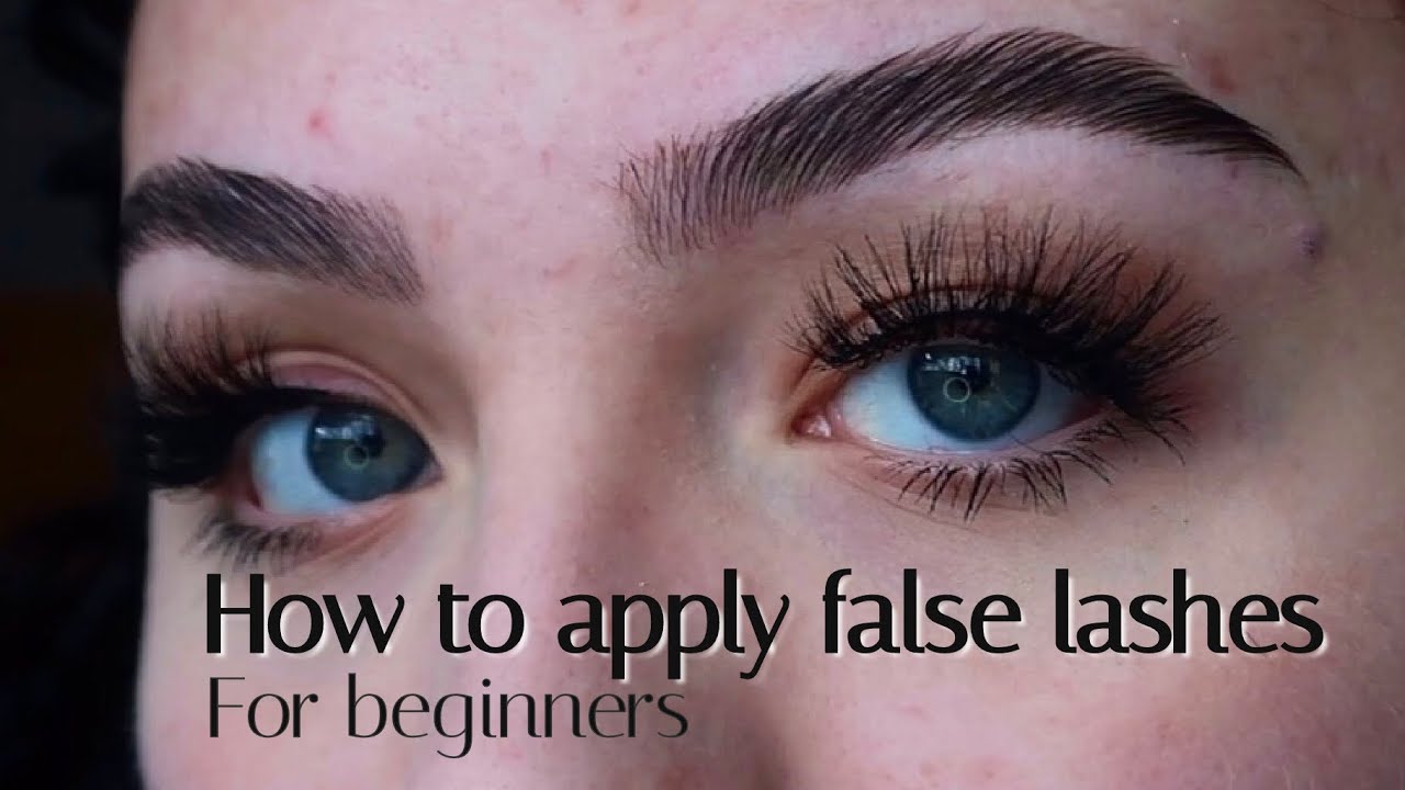 HOW TO APPLY FALSE EYELASHES - easy application for beginners! - YouTube