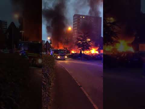 Dozens of cars set on fire in western Sweden