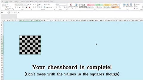 How to Draw a Chessboard in Excel in 21 seconds (using conditional formatting)