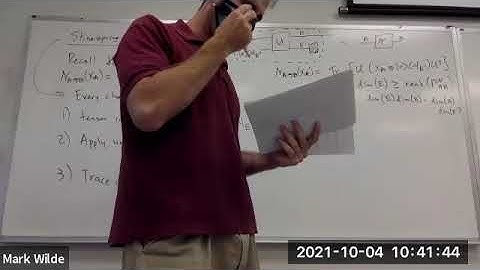 Lecture 13: Quantum Information Theory - Fall 2021 - Mark Wilde