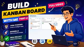 Build a Kanban Board UI with JavaScript 🔥 | HTML Layout & Top Bar | Part 2