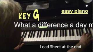 WHAT A DIFFERENCE A DAY MADE - easy piano tutorial Yvan Jacques