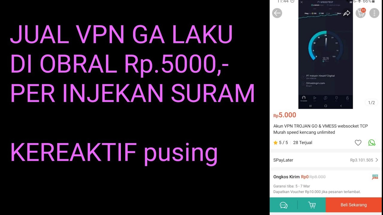 Per Injekkan Suram, Jualan Akun VPN ga laku sampai Obral 5000 rupiah ...