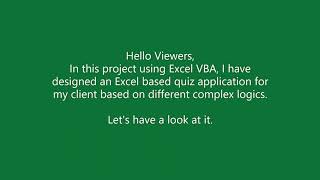 Excel VBA Automation - Excel-Based Interactive Quiz Application